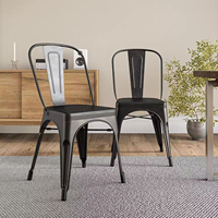 Silla de Comedor Apilable de Acero Metálico Estilo Industrial para Restaurante, Bistro, Cafetería, Tipo Tolix