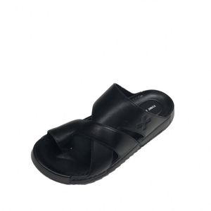 Sandales d'été vintage pour hommes à bout ouvert en similicuir, décontractées, à enfiler, pour la plage, avec logo gaufré, respirantes, pour le sport - Product Image 4