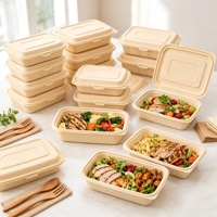 Vaisselle jetable écologique, ensemble de couverts biodégradables et à base de plantes, compatible micro-ondes, idéal pour les restaurants et les fêtes