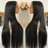 Perruque frontale en dentelle suisse HD 13x4 13x6, perruque brésilienne en cheveux humains vierges avec dentelle transparente pour femmes noires