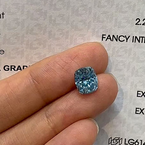 <span class=keywords><strong>Diamant</strong></span> bleu de laboratoire taille coussin 1 carat, certifié IGI, diamants synthétiques pour la fabrication de bijoux - Product Image 4