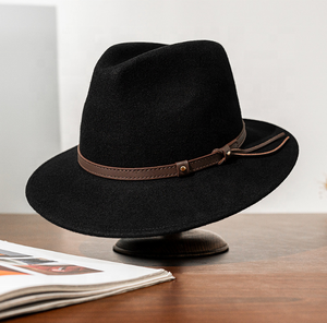 Croyance Chaude Israël <span class=keywords><strong>Chapeau</strong></span> Juif Laine <span class=keywords><strong>Juifs</strong></span> Hassidiques Casquette Fedora à Large Bord Chapeaux Hassidiques Noirs - Product Image 4