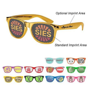 Lunettes de soleil promotionnelles <span class=keywords><strong>SL</strong></span> avec monture en plastique, logo personnalisé imprimé, verres à trous sténopé, protection UV400, idéales pour les fêtes - Product Image 4