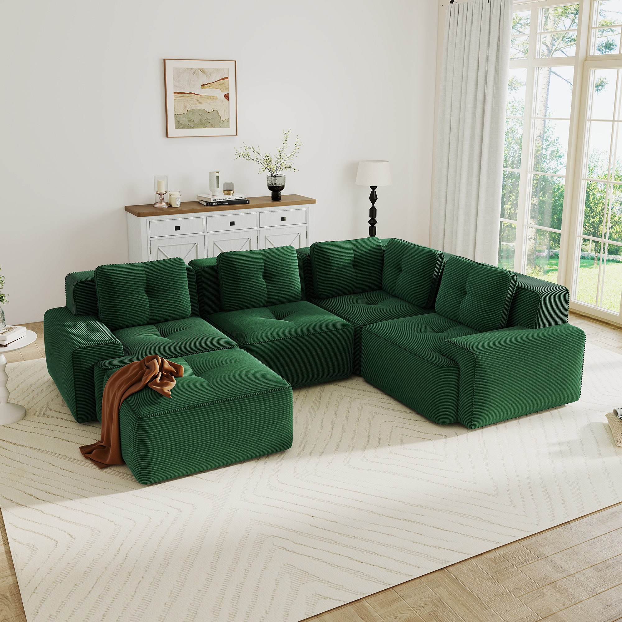 Vert + Velours côtelé + 4 places