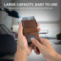 Vente en gros de portefeuilles minimalistes pour hommes portefeuille pop up portefeuille en métal étui porte-cartes pour hommes avec blocage RFID