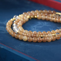 Collier Pendentif Gourde Dorée à Pompon Koi pour Femme TANGPEI en Alliage de Cuivre et Verre Satiné, Bijou Tendance