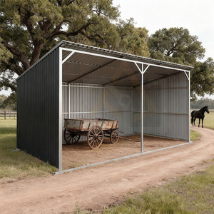 호주 말 장비 말 마구간 염소 사육장 쉼터 가축 고품질 철골 구조 농장 양 쉼터 - Product Image 4
