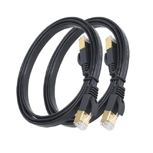 CAT-7 Câble de raccordement Ethernet RJ45 ultra plat plaqué or pour modem routeur réseau LAN différentes longueurs 1m 1.8m 3m <span class=keywords><strong>5m</strong></span> 10m 15m - Product Image 2