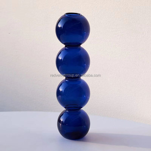 Vases en Verre Transparent Rose <span class=keywords><strong>Bleu</strong></span> Jaune Vert <span class=keywords><strong>Bleu</strong></span> pour Décor Antique Rétro <span class=keywords><strong>Turquoise</strong></span> Fleur Mini Boule Ronde <span class=keywords><strong>Vase</strong></span> en Verre à Bulles - Product Image 4