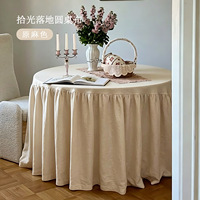 Nappe unie à volants de luxe, rectangulaire, en tissu, élégante et romantique, pour café et repas