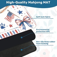 Nouveau Tapis de Mahjong Antidérapant en Caoutchouc avec Motif Chien Patriotique Aquarelle Drapeau Américain 4 Juillet – Idéal pour Table