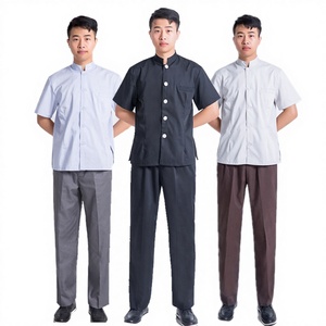 Uniformes de nettoyage à manches courtes pour le personnel d'entretien des propriétés, uniformes d'été pour les chambres d'hôtes pour hommes, impression en relief, vente directe - Product Image 1