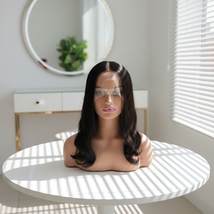 Peluca de Cabello Humano Virgen Chino de Lujo con Encaje Frontal HD, Peluca Judía Kosher Certificada, Cobertura Modesta para Encaje 150% Pequeño/Grande - Product Image 1