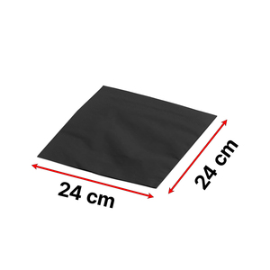 Set da 100 Tovaglioli da Cocktail Neri in Cellulosa Goffrata a 2 Veli, 24x24cm, Piegatura 1/4 - Product Image 3