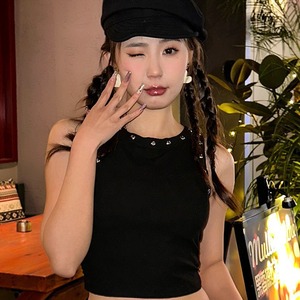 Vendita calda gilet estivo sottile a spalla larga Top in tinta unita <span class=keywords><strong>con</strong></span> imbottitura sul petto gilet alla moda senza maniche per ragazza - Product Image 4