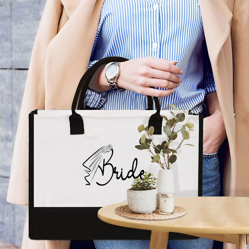 Pc Team Bride Wedding Pattern Shopping Large Personalized Canvas