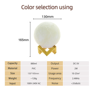 Colored <b>Moon</b> 13cm Essential Oil Diffuser Led <b>Night</b> <b>Light</b> Air Freshener Humidifier Usb Rechargeable Home Desktop - Product Image 2
