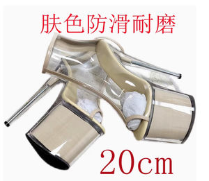 Moda Sexy europea e americana tacchi alti <span class=keywords><strong>20</strong></span> <span class=keywords><strong>cm</strong></span> di colore della pelle tacchi alti Pole Dance modello di passerella di pesce bocca sandali - Product Image 5
