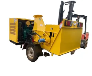 Forestry Mobile Diesel Engine Wood Chipper Shredder Branch Wood Chip Crusher Machine For Sale