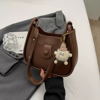 Sac à bandoulière tendance fait main pour femme, en matériau DIY, couleur unie, style sous le bras
