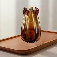 Vase en cristal de verre de luxe léger, calla lily, hydroponique, style nordique moderne, simplicité, table à manger, meuble TV, salon, fleur