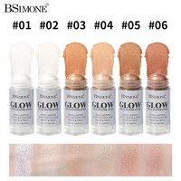 Stick illuminateur soyeux scintillant waterproof longue tenue pour le contouring, 6 teintes, OEM ODM, marque privée personnalisée