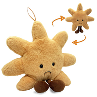 Coussin en peluche super doux de haute qualité en forme de soleil (visage souriant/triste) pour la décoration de chambre, de crèche et comme cadeau