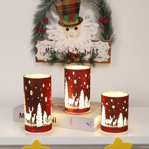 Nuevo diseño rojo loco láser grabado al aire libre Navidad LED cilindro zócalo luces para diversión venta con iluminación - Product Image 3