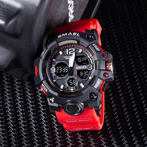 Montre numérique à double fuseau horaire SMAEL 8008 pour hommes, montres de sport tendance, étanches, chronographe, montre-bracelet électronique, date automatique, alarme - Product Image 3