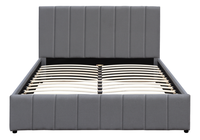 Lit italien minimaliste avec tête de lit réglable et design rembourré, livraison en une seule boîte et gain de place, garantie de 5 ans