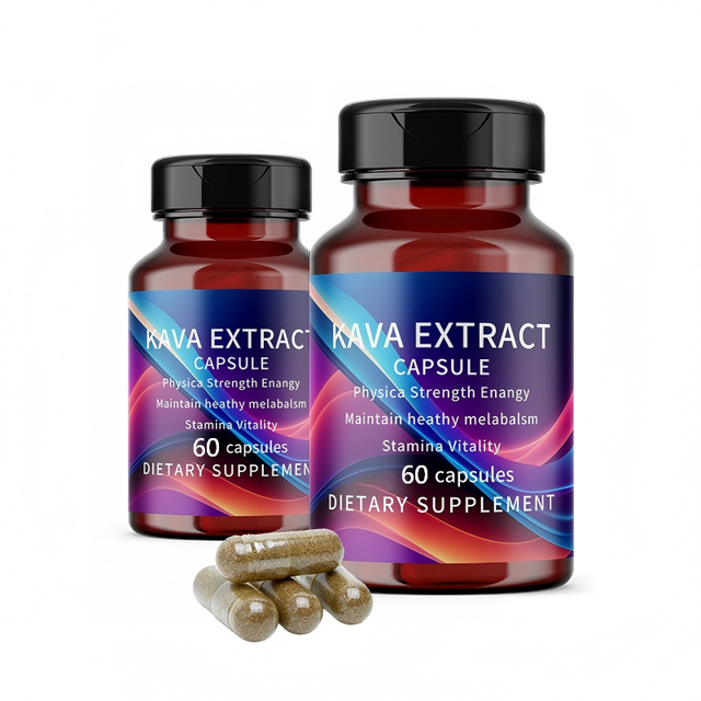 OEM High Quality HALAL ISO KOSHER Certified Kavalactones Kava Herb Extract Capsules for Adults-Improve Memory Sleep 60 Capsules