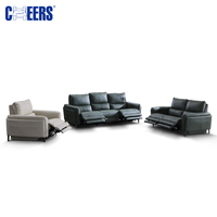 Ensemble de canapés inclinables électriques en cuir véritable MANWAH CHEERS pour salon, 3+2+1 places, meubles modernes, ergonomiques et inclinables