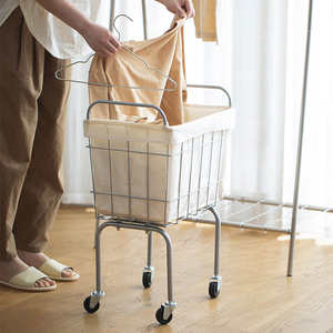 Carrito Organizador de Malla Metálica con Ruedas de Gran Capacidad (48L), Cesto para Ropa Sucia, Almacenamiento para Baño y Sala de Estar - Product Image 3