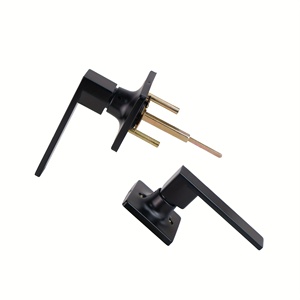 Maniglia per porta interna moderna quadrata da 3/6 pezzi, maniglia per porta <span class=keywords><strong>di</strong></span> <span class=keywords><strong>passaggio</strong></span> per mano destra/sinistra, finitura nera opaca (senza chiave) Serrature per cancelli - Product Image 5