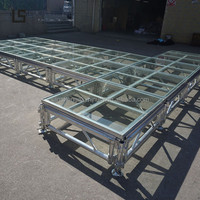 Extérieur mobile portable hauteur réglable fête événement mariage verre transparent acrylique scène podium plate-forme