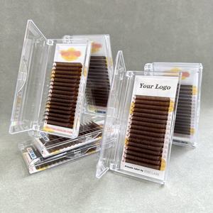 ESSI LASH Vente en gros Extensions de cils coréens Pbt Brown Plateaux de cils brun clair 0 .. 05 Extensions de cils bruns doux - Product Image 1