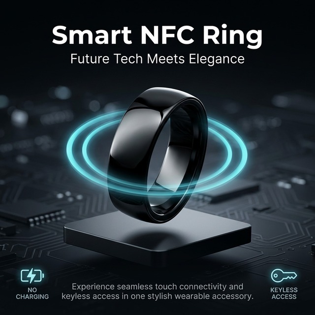 Ceramic NFC Safety Protection Smart ECG Health Fitness Tracker Ring App Monitor Water Resistant Durable Customized Size