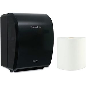 Dispensador de toallas húmedas Boardwalk 33GREEN35XTRA-BNDL de 12.31 pulgadas X 9.31 Pulgadas X 15.94 Pulgadas Papel Higiénico Negro Xtra Electrónico de 1 Capa, 8 Pulgadas X 800 - Product Image 1