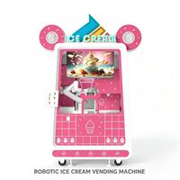 Distributeur automatique de crème glacée Funkyplay, entièrement automatique, à monnayeur, robotisé, à écran tactile, capacité 150-200, avec compresseur.