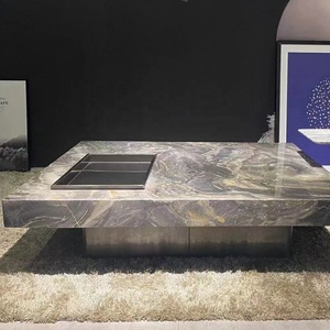Grande table basse en marbre unique de haute qualité, nouveau design, meuble <span class=keywords><strong>TV</strong></span> et table basse, ensembles de salon de villa moderne de luxe - Product Image 5