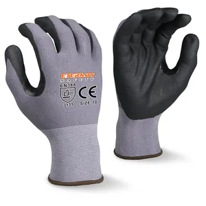 ENTE SAFETY Seamless knitting nitrile foam thumb reinforced oil proof wear resistant woking safety gloves