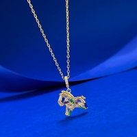 Collier pendentif cheval en argent S925 plaqué rhodium avec zircon - Bijou tendance pour fiançailles, mariage et fêtes