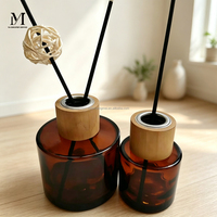 Bouteille en verre de luxe pour diffuseur à bâtonnets en fibre, pour huiles essentielles aromatiques, vente en gros