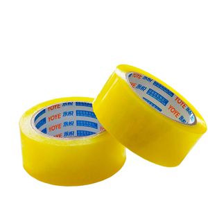 เทปใสสีเหลืองสำหรับปิดกล่อง แรงยึดติดสูง แกนขนาด 3 นิ้ว กาวยาง 50um - Product Image 1