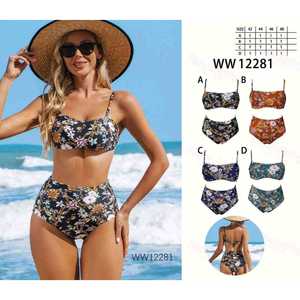 Nuovo Bikini Sexy da Donna 2 Pezzi, Costume da Bagno Estivo da Spiaggia con Top Imbottito Halter e Slip a Vita Alta con Laccetti Laterali WW12281 - Product Image 1