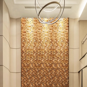 Vendita calda in legno massello mosaico legno legno di tronchi <span class=keywords><strong>parete</strong></span> decorativa 3D mosaico in legno retrò per caffè casa soggiorno