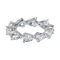 Bague de cocktail ajustable pour femme en argent sterling 925 rhodié, motif nœud infini, micro-pavé de zircon central, idéale pour mariage et soirée de luxe