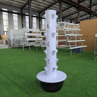 Système de culture hydroponique et aquaponique vertical à 5, 7 ou 9 niveaux pour 20 à 36 plantes avec pompe, en matériau ABS durable