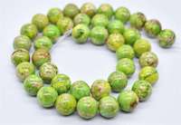 Bijoux en pierres précieuses naturelles jaunes et vertes, perles de pierres précieuses naturelles fortes en vrac, jaspe impérial, turquoise naturelle ovale
