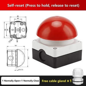 Interruptor de pedal tipo hongo <span class=keywords><strong>FAK</strong></span>-<span class=keywords><strong>R</strong></span>/<span class=keywords><strong>KC11</strong></span>/<span class=keywords><strong>I</strong></span>, interruptor de botón pulsador de pie, interruptor de pedal de parada de emergencia, interruptor de pie manual de 92 mm, botón pulsador 1NO 1NC - Product Image 4